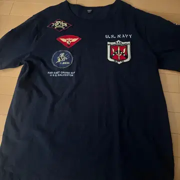U.S. NAVY 패치 포함 티셔츠 네이비