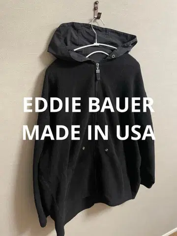 에디바우어 미국제 플리스 후드티 자켓 블랙 코트 XXL
