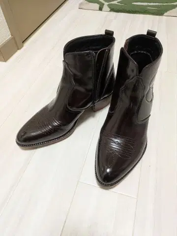 TEXAS VILLAGE 천연 가죽 웨스턴 부츠