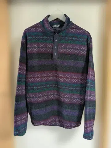 USA LANDS END 스냅T 플리스 올 패턴