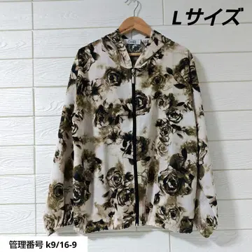 플라워 프린트 후드티 윈드브레이커 점퍼 경량 얇은 소재 가을 장미