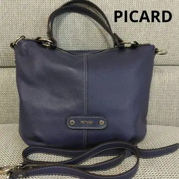 PICARD 네이비 가죽 핸드백