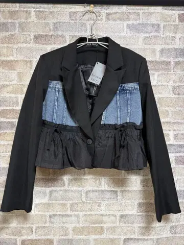 [ seven fairy ] 테일러드 자켓 블랙/데님