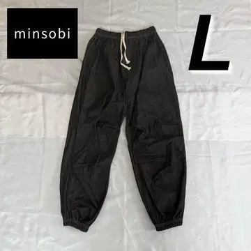 minsobi 데님 조거 팬츠 블랙 L 미사용 새상품 블랙 와이드