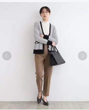 INDIVI 체크 무늬 니트 가디건