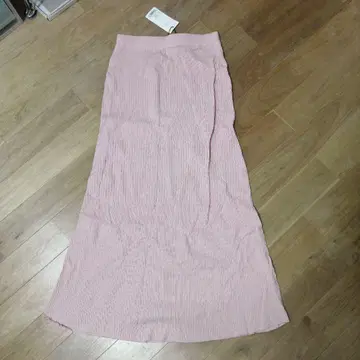 MOUSSY 핑크 리브 타이트 스커트