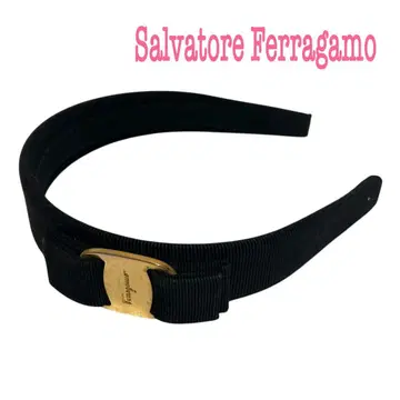 페라가모 스테디셀러 바라 리본 머리띠 블랙