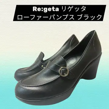 Re:getA 로퍼 펌프스 블랙