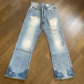 A&F 라이트 블루 데미지 스트레이트 데님 미사용