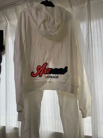 AX 후드 부착 화이트 후드티 셋업 화이트 택 포함