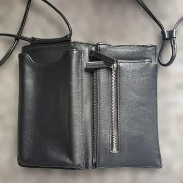 CASAECO 백 포함 모바일 월렛 블랙 가죽 스마트폰 숄더백