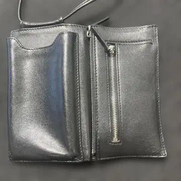 CASAECO 백 포함 모바일 월렛 블랙 가죽 스마트폰 숄더백