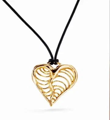 데시구알 하트형 골드 코팅 끈 목걸이
