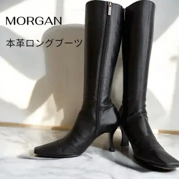 새상품급 MORGAN 롱 부츠 사이드 지퍼 블랙 슈키퍼 덤 포함