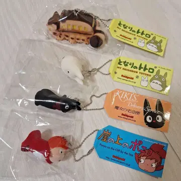 스튜디오 지브리 블로킹 키체인 토토로 포뇨 마녀 배달부 키키 4세트