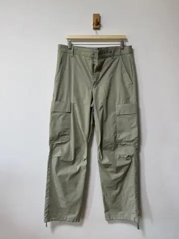 ZARA ORIGINS 라이트 그린 포플린 카고 팬츠 EUR 44