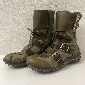 NO NAME 가죽 믹스 밀리터리 부츠 (37) 카키