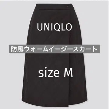 유니클로 방풍 웜 랩스커트 M 블랙