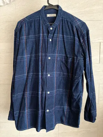 [ relume ] 네이비 플란넬 체크 셔츠 긴팔