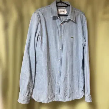 LACOSTE 긴팔 데님 셔츠 라이트 블루