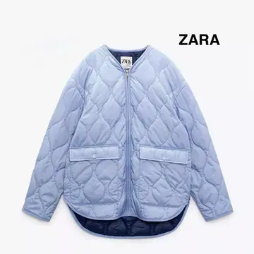 ZARA 라이트 블루 충전솜 퀼팅 자켓 M 사이즈