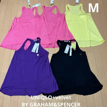 미사용 새상품 유니클로 UNIQLO velvet 탱크탑 M 5개 세트