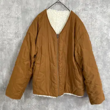 OZOC 오조크 리버서블 퀼팅 보아 자켓 카멜 38