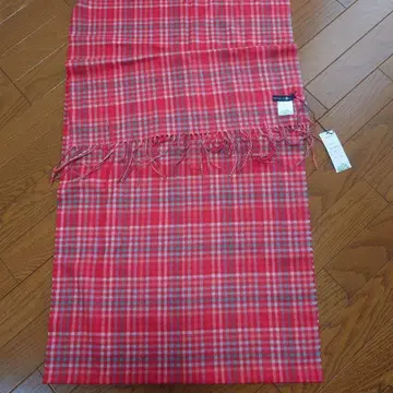 TAKASHIMAYA 캐시미어 레드 체크 머플러 약 50 x 190cm
