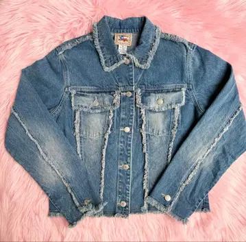 프린지 데님 자켓