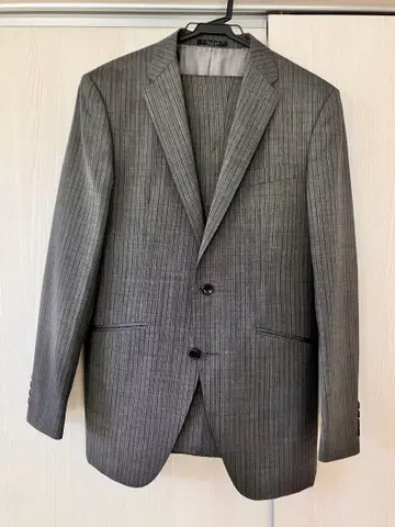 그레이 스트라이프 pazzo collection 비즈니스 정장 2 버튼