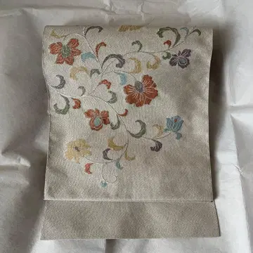 나고야 오비 꽃무늬 자수 골드