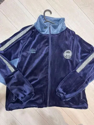 Umbro 네이비 집업 저지 벨로아