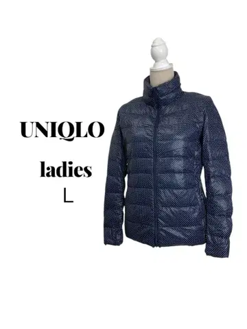 UNIQLO 유니클로 울트라 라이트 다운 네이비 여성용 도트 L