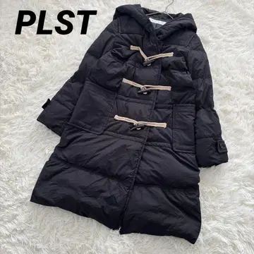 플라스테 더플 다운 코트 M 롱 토글 블랙 [손세탁 가능]