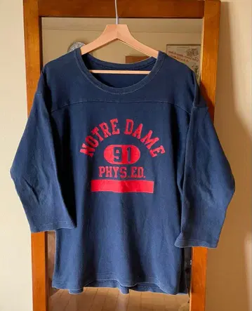 80s 노트르담 페이드 퍼플네이비 풋볼 4단 USA