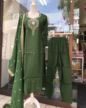 쿠르타, 팬츠, 숄 (3점 세트)