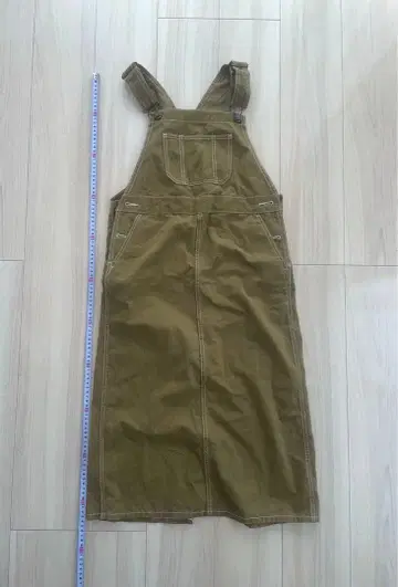 오버롤 원피스 카키 M