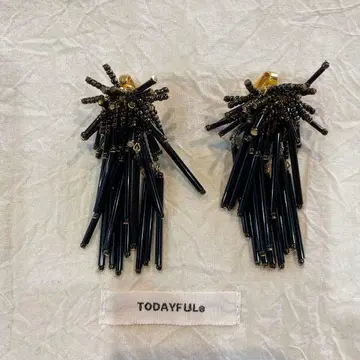 TODAYFUL 비즈 귀찌 블랙