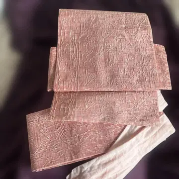 순수 실크 핑크 오샤레 니부시키 전통 후쿠로 오비 새상품