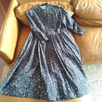 SOIL 꽃무늬 셔츠 원피스 긴팔 부드러운 블랙