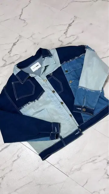 패션노바 데님 패치워크 자켓