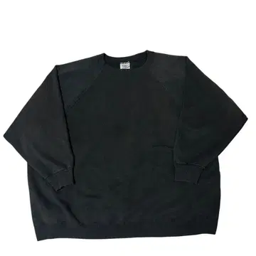 90s JUST MY SIZE 무지 맨투맨 블랙 페이드 블랭크