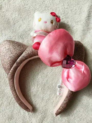USJ 한정판 키티 봉제 인형 포함 머리띠