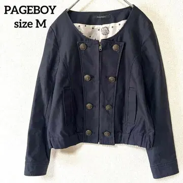 페이지 보이 [ M ] 밀리터리 자켓 더블 레스트 버튼 네이비