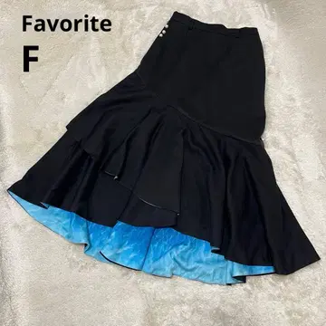 Favorite 잔잔한 머메이드 스커트 롱 블랙 펄