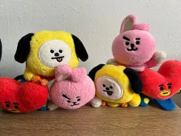 BT21 봉제 인형 머리끈 헤어핀 세트