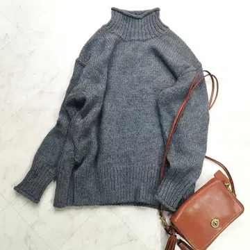 컨디션 최상 내추럴 뷰티 베이직 터틀넥 니트 그레이