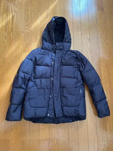 Gymphlex 후드 부착 다운 자켓 네이비