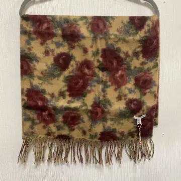 미사용 레스트로즈 꽃무늬 울, 모 머플러 숄 꽃무늬 클래시컬