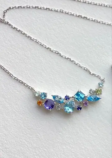 블루 토파즈 목걸이 k10wg